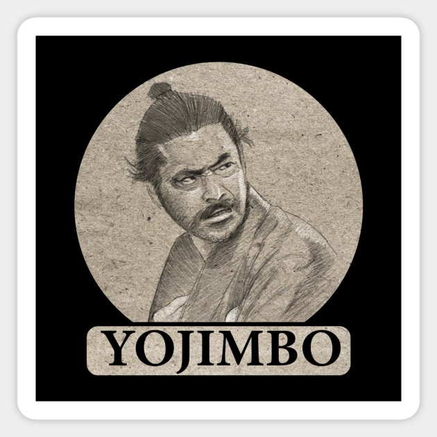 Yojimbo - Toshiro Mifune Design with Text Sticker by ianoz